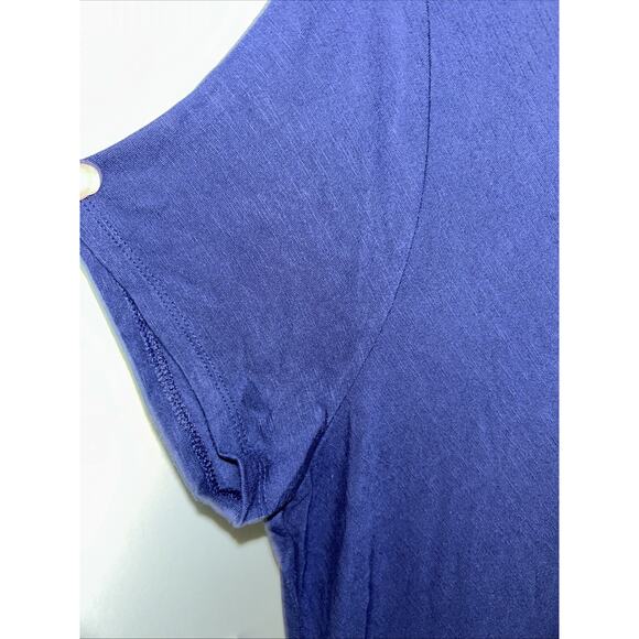 J Jill Dress Women’s M Blue Maxi Pockets Short Sleeve Jersey Boho Beachy - Picture 3 of 4